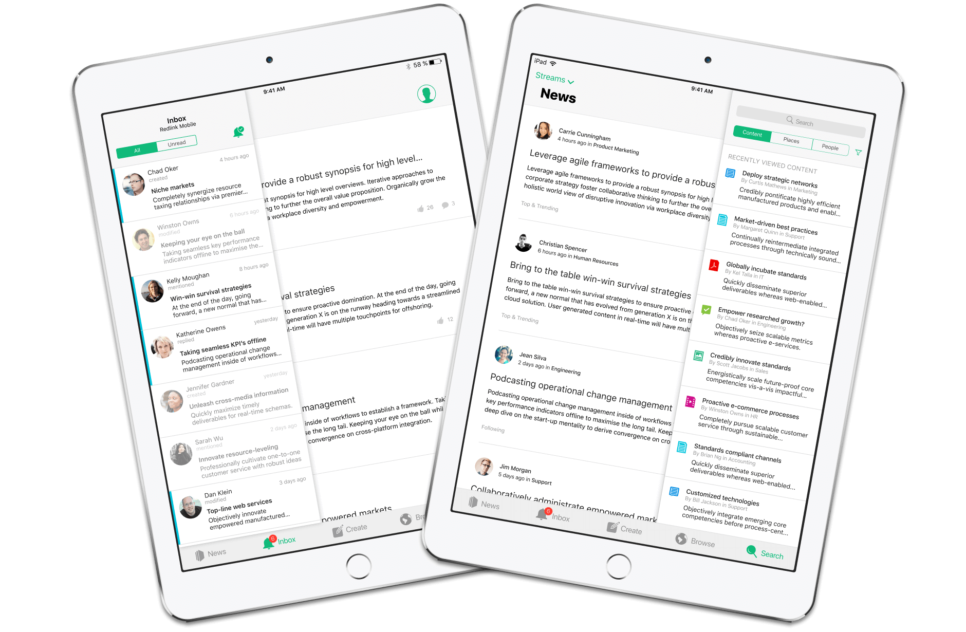 Jive Daily - Inbox Search Design